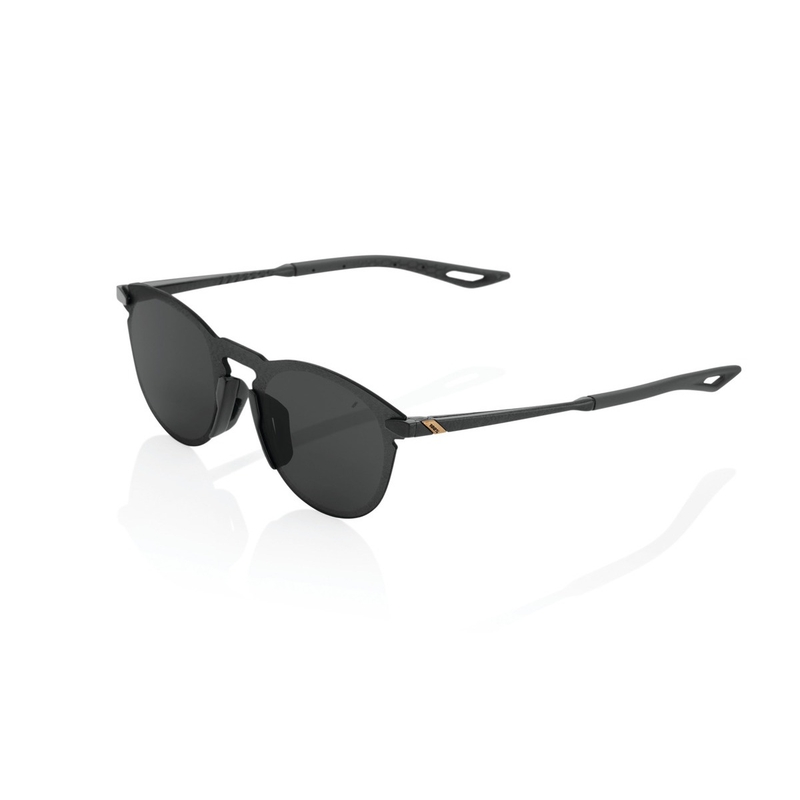 Ochelari de soare 100% LEGERE ROUND Negru lustruit (Ochelari fumurii)