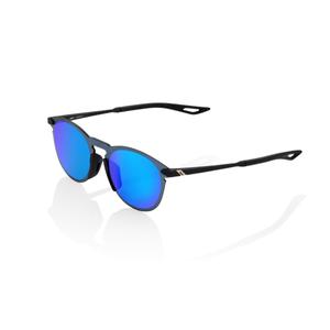 Ochelari de soare 100% LEGERE ROUND Soft Tact negru (lentile albastre cromate)