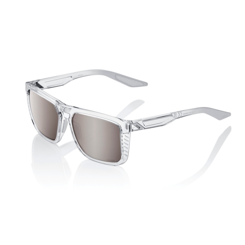 Ochelari de soare 100% RENSHAW Polished Crystal Haze transparent (lentile argintii HIPER)
