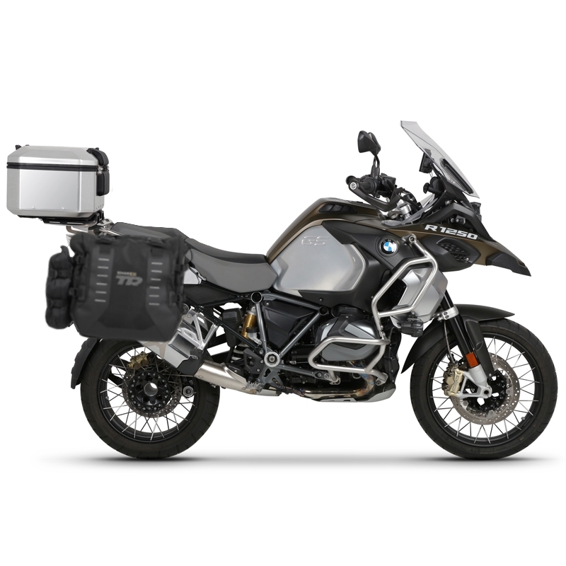 Set complet de genti laterale adventure SHAD TERRA TR40 si topcase din aluminiu SHAD TERRA 37L, incluzand kitul de montaj SHAD BMW R 1200 GS Adventure/ R 1250 GS Adventure