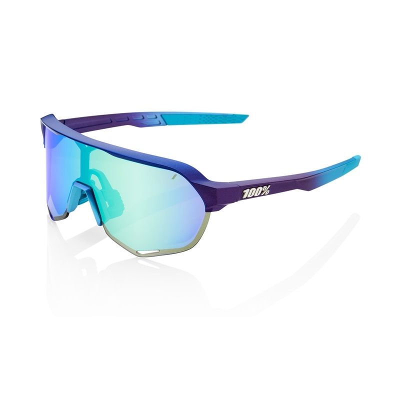 Ochelari de soare 100% S2 Matte Metallic Into albastru-violet (sticlă cromată albastră)