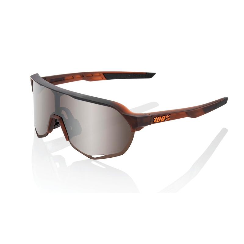 Ochelari de soare 100% S2 Mat Mat Translucid Brown Fade brown (lentile argintii HIPER)