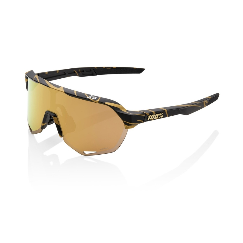 Ochelari de soare 100% S2 Peter Sagan LE Metallic Golg Flake negru-auriu (sticlă de aur HIPER)
