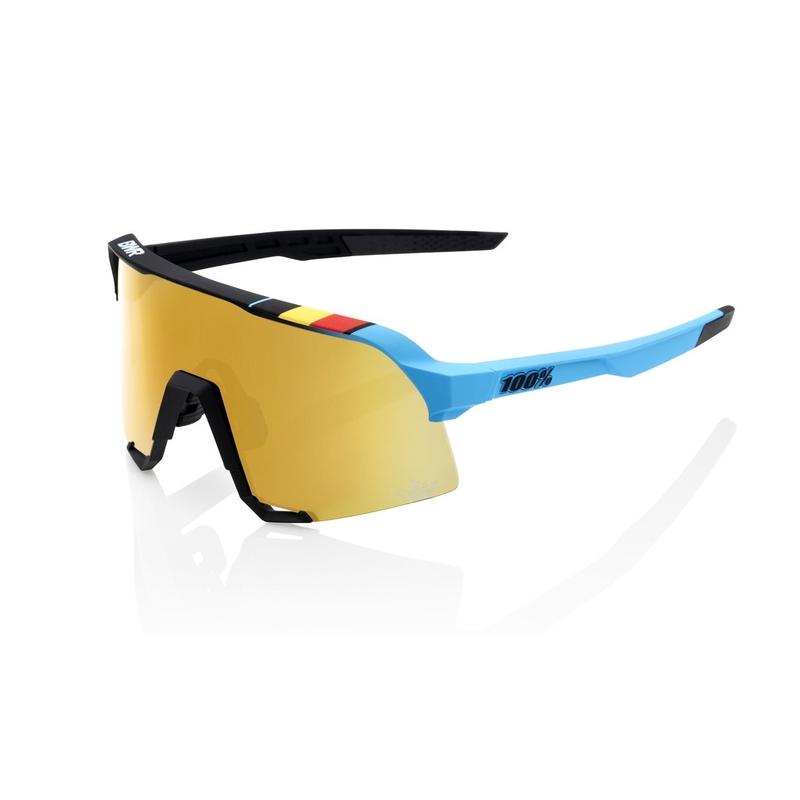 Ochelari de soare 100% S3 BWR albastru-negru (sticlă aurie cromată)