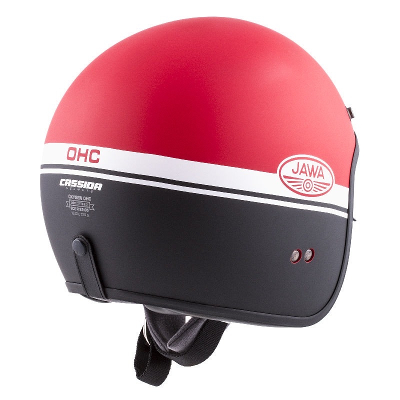 Cască de motocicletă deschisă Cassida Oxygen Jawa OHC roșu-negru-alb