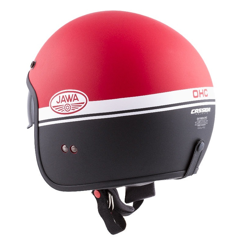 Cască de motocicletă deschisă Cassida Oxygen Jawa OHC roșu-negru-alb