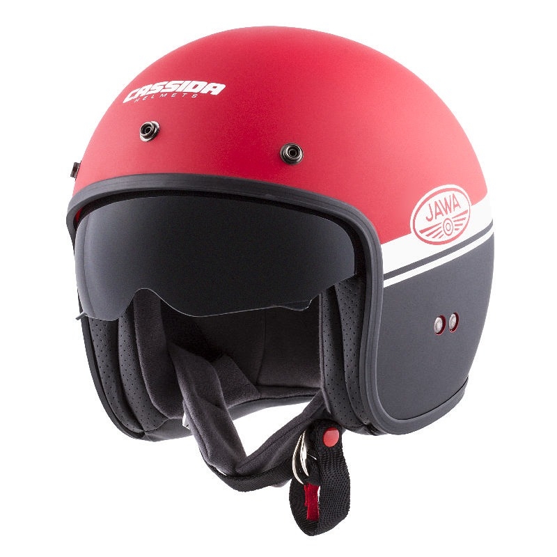 Cască de motocicletă deschisă Cassida Oxygen Jawa OHC roșu-negru-alb