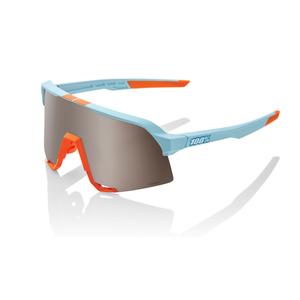 Ochelari de soare 100% S3 Soft Tact Two Tone portocaliu-albastru (sticlă argintie)