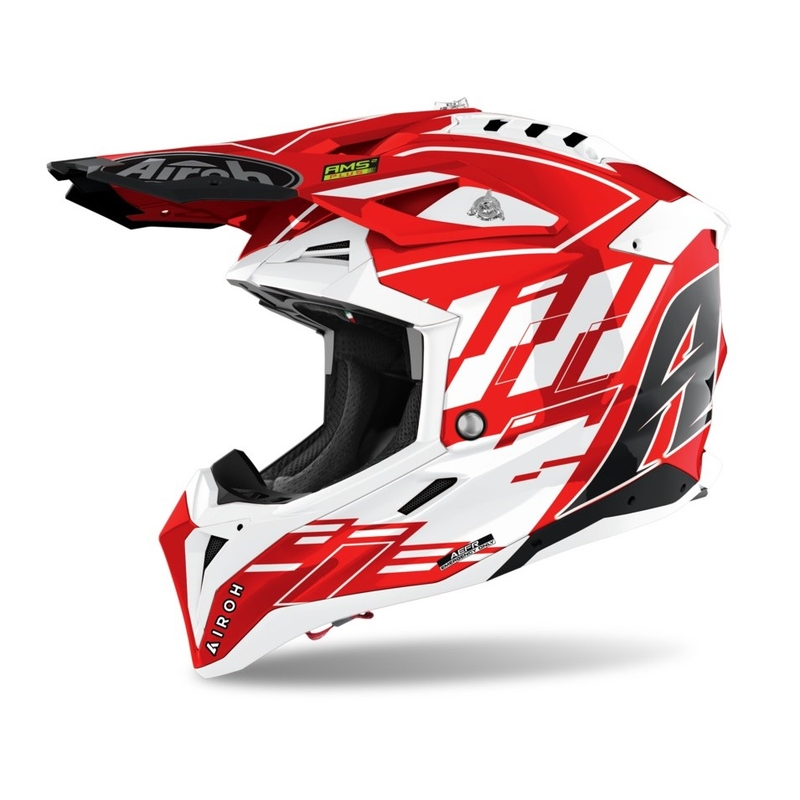 Cască de motocross Airoh Aviator 3.0 Rampage 2021 roșu și alb výprodej lichidare