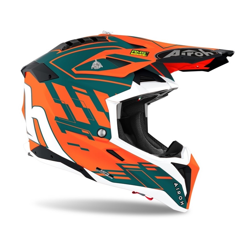 Cască de motocros Airoh Aviator 3.0 Rampage 2021 portocaliu-gri-albastru