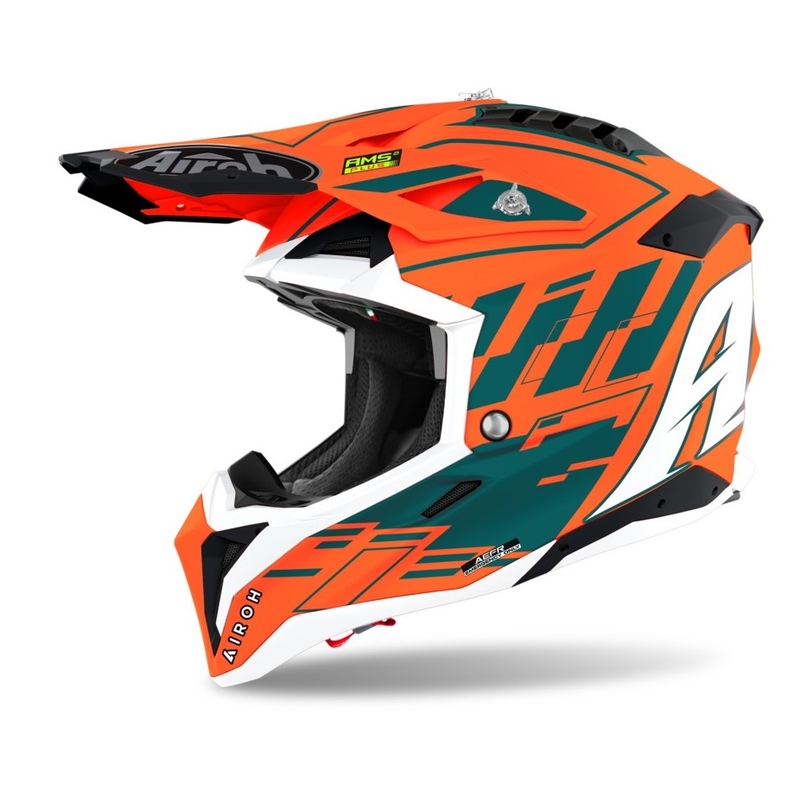 Cască de motocros Airoh Aviator 3.0 Rampage 2021 portocaliu-gri-albastru