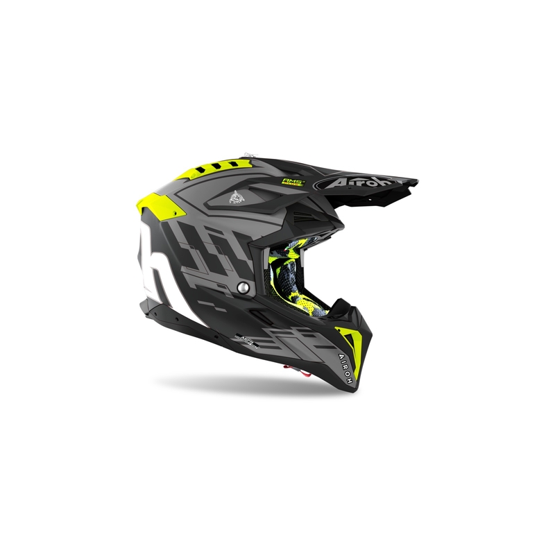 Cască de motocross Airoh Aviator 3.0 Rampage 2021 negru-gri-fluo galben výprodej lichidare