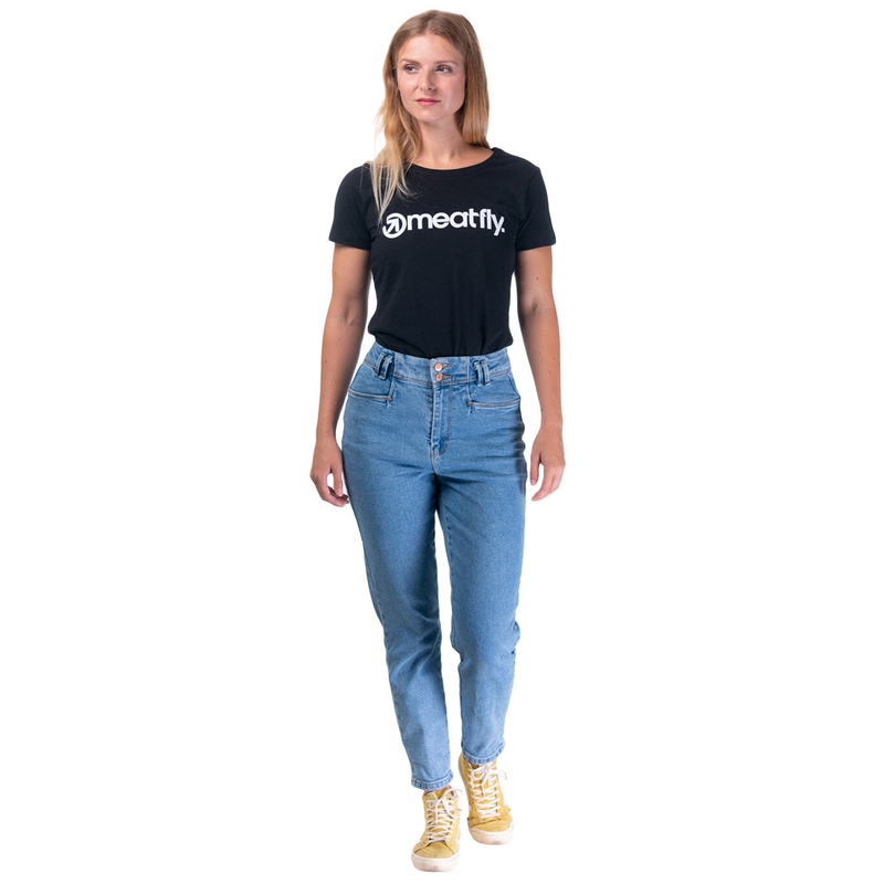 Tricou pentru femei Meatfly Ladies MF Logo negru lichidare