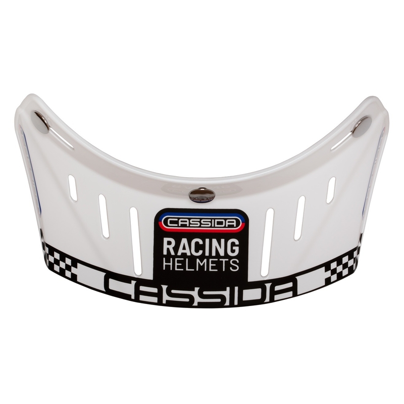 Vizor plat pentru căștile Cassida Oxygen Racing Spirit alb