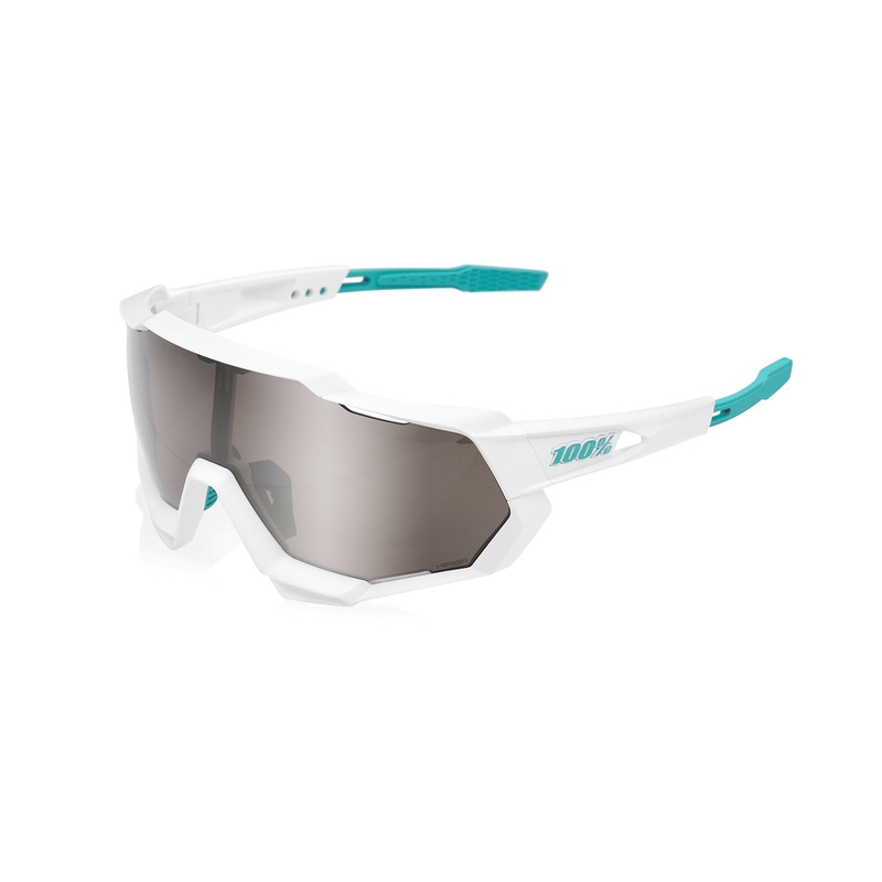 Ochelari de soare 100% SPEEDTRAP BORA alb-verde (sticlă fumurie)
