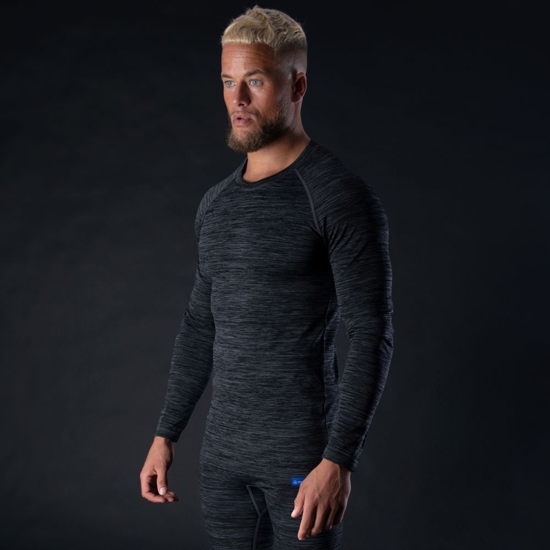 Oxford Advanced Base Layer tricou termic negru-gri - mânecă lungă