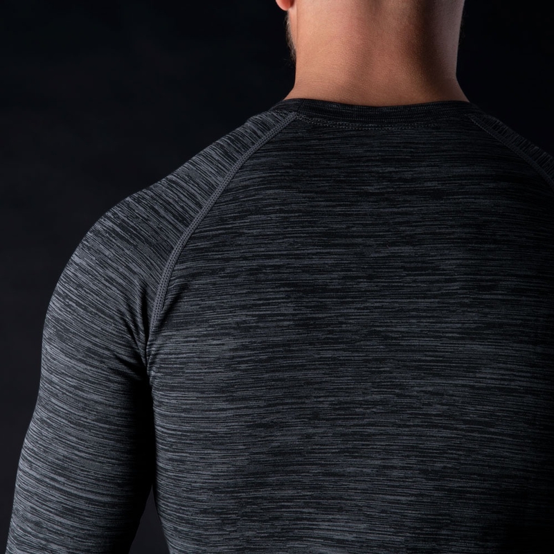Oxford Advanced Base Layer tricou termic negru-gri - mânecă lungă