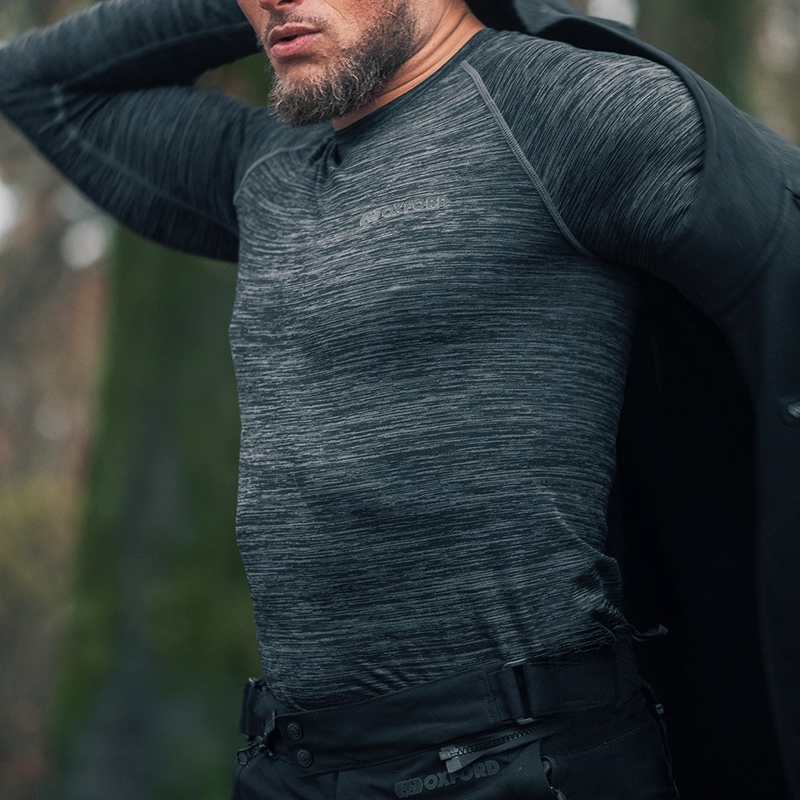 Oxford Advanced Base Layer tricou termic negru-gri - mânecă lungă