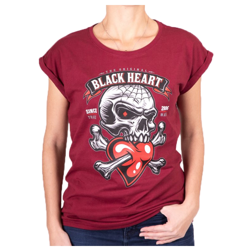 Tricou pentru femei Black Heart Romantic Lover Ext roșu