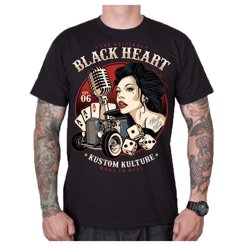 Tricou pentru bărbați Black Heart Victoria negru lichidare