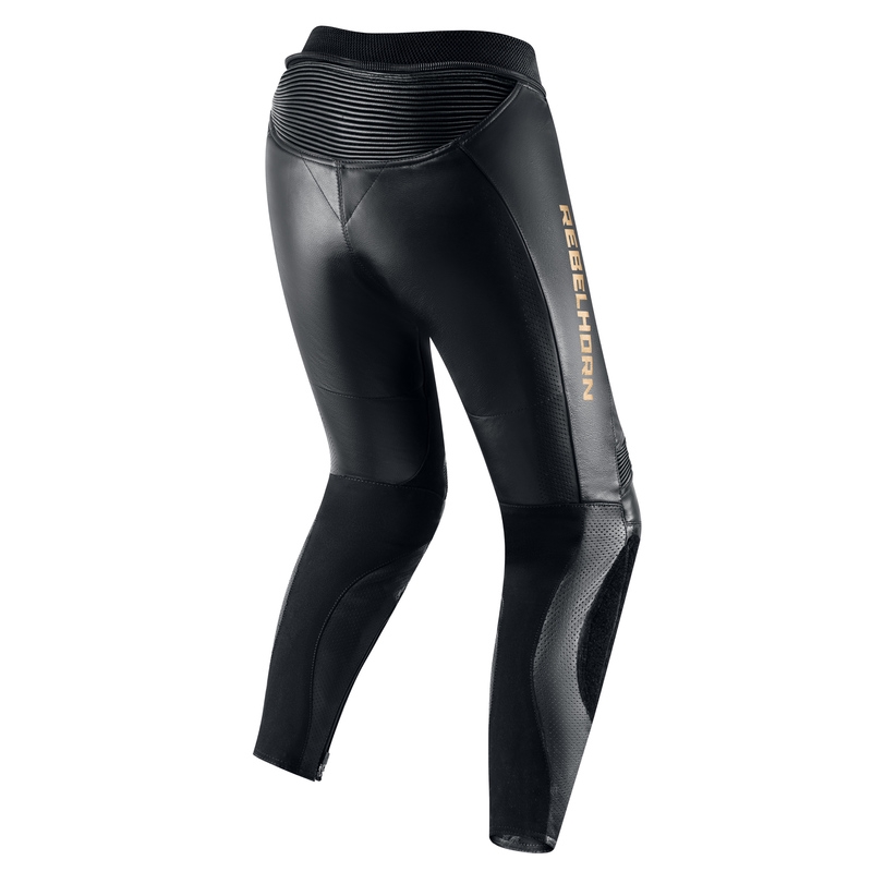Pantaloni pentru femei Rebelhorn Rebel Rebel Gold and Black Motorcycle Pants