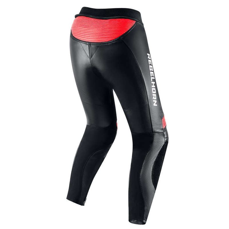 Pantaloni de motocicletă pentru femei Rebelhorn Rebel White-Red-Black