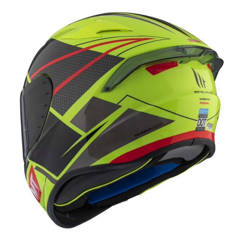 MT FF106 Pro Targo Pro Podium D1 galben fluo-roșu-negru Cască de motociclist integrală MT FF106 Pro Targo Pro Podium D1 galben fluo-roșu-negru lichidare