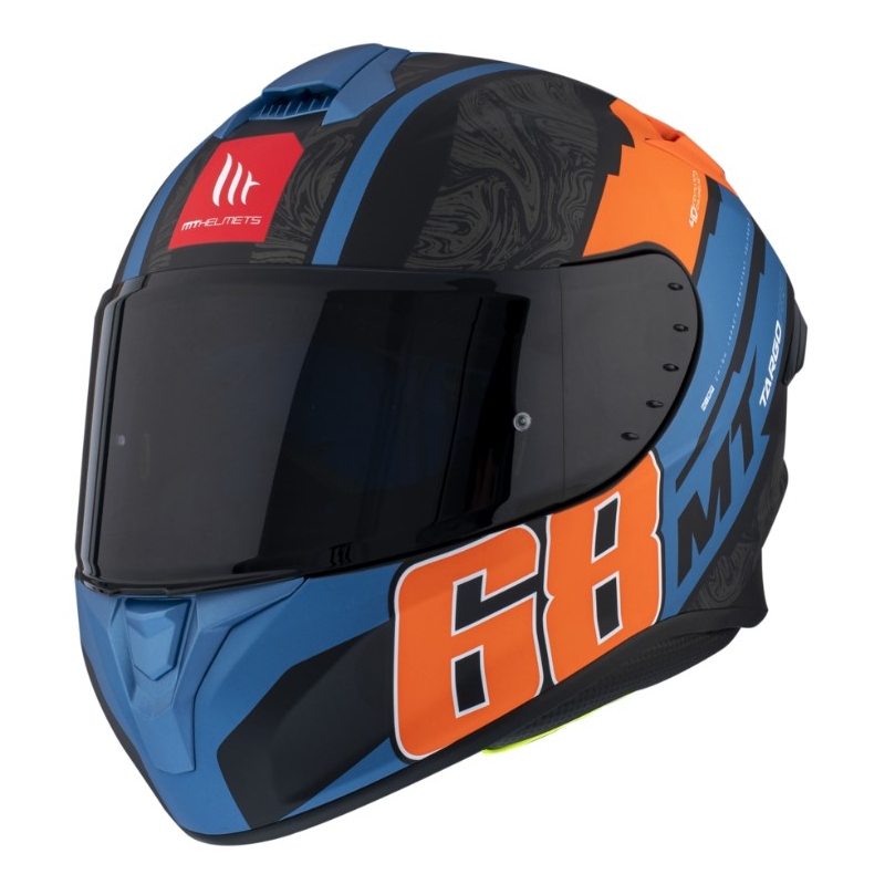 MT FF106 Pro Targo Pro Welcome D4 negru-albastru-portocaliu cască de motociclist integrală MT FF106 Pro Targo Pro Welcome D4 negru-albastru-portocaliu
