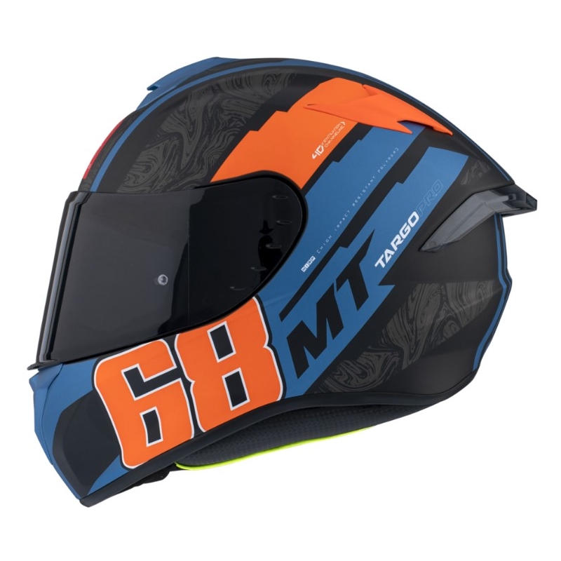 MT FF106 Pro Targo Pro Welcome D4 negru-albastru-portocaliu cască de motociclist integrală MT FF106 Pro Targo Pro Welcome D4 negru-albastru-portocaliu