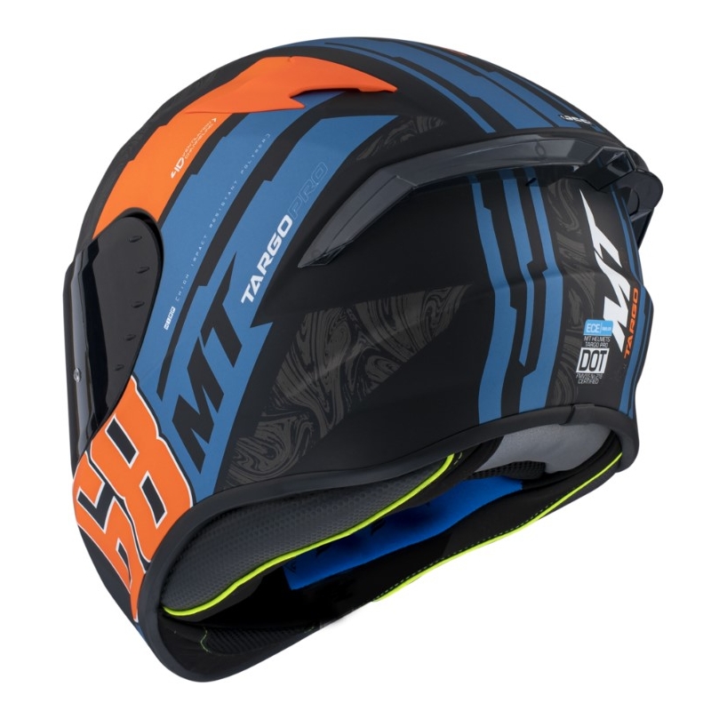 MT FF106 Pro Targo Pro Welcome D4 negru-albastru-portocaliu cască de motociclist integrală MT FF106 Pro Targo Pro Welcome D4 negru-albastru-portocaliu