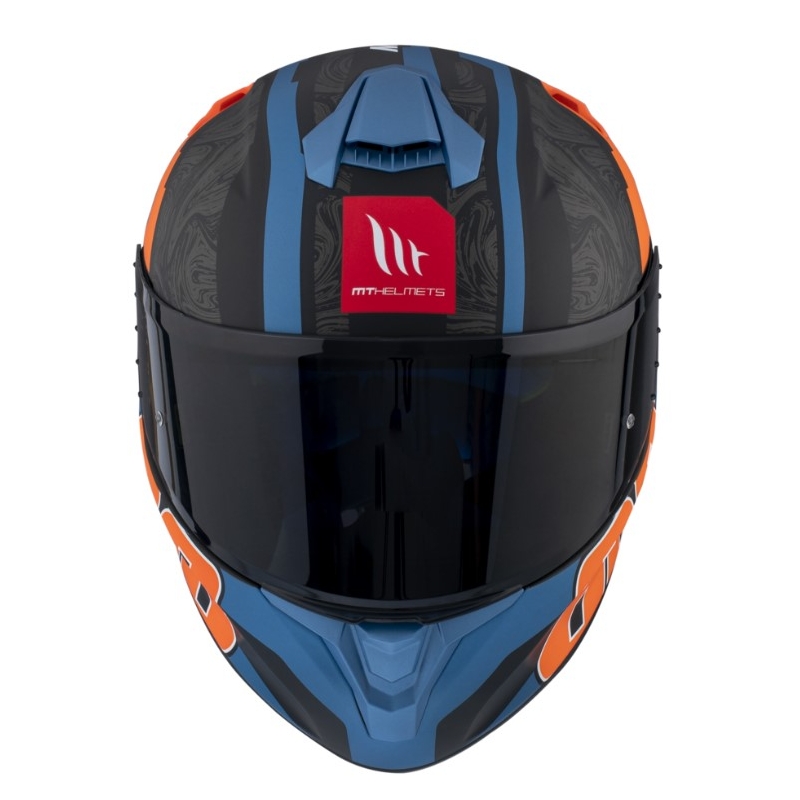 MT FF106 Pro Targo Pro Welcome D4 negru-albastru-portocaliu cască de motociclist integrală MT FF106 Pro Targo Pro Welcome D4 negru-albastru-portocaliu