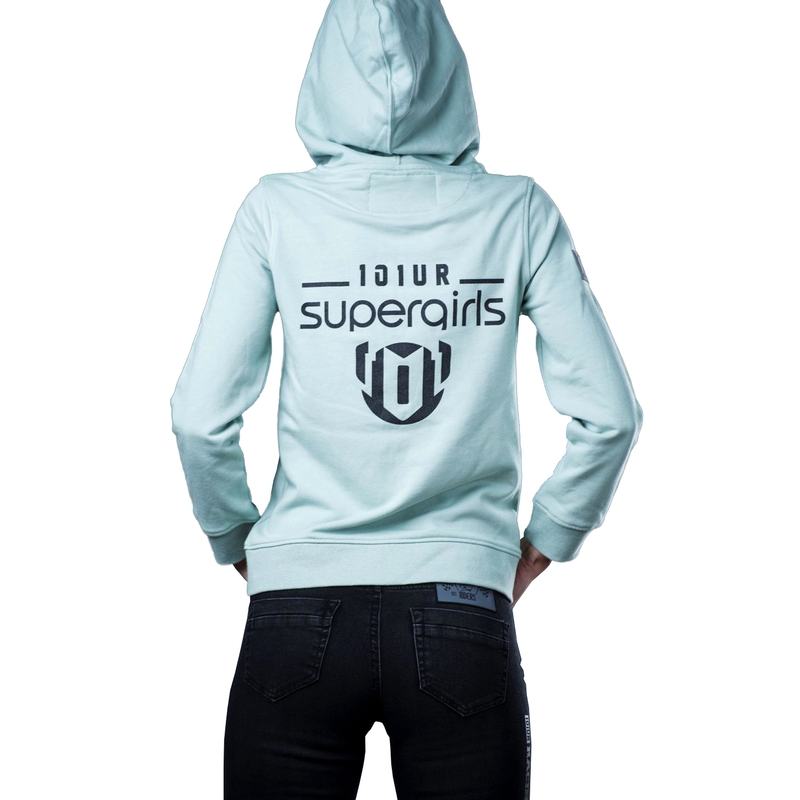 101 Riders My Zip Hood pentru femei, verde deschis lichidare