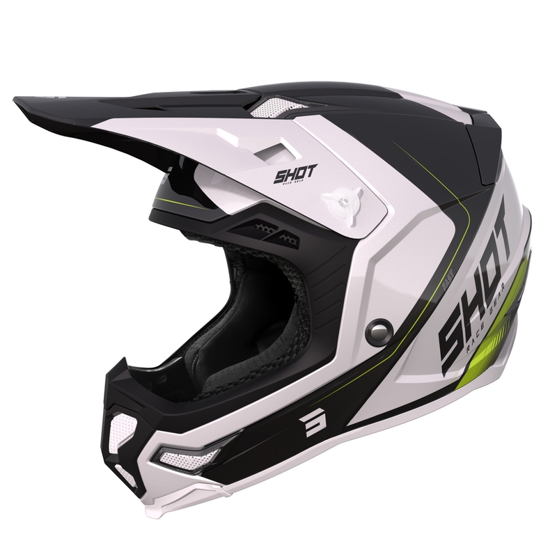 Cască de motocros Shot Core Fast negru-alb-alb-fluo-galben lichidare
