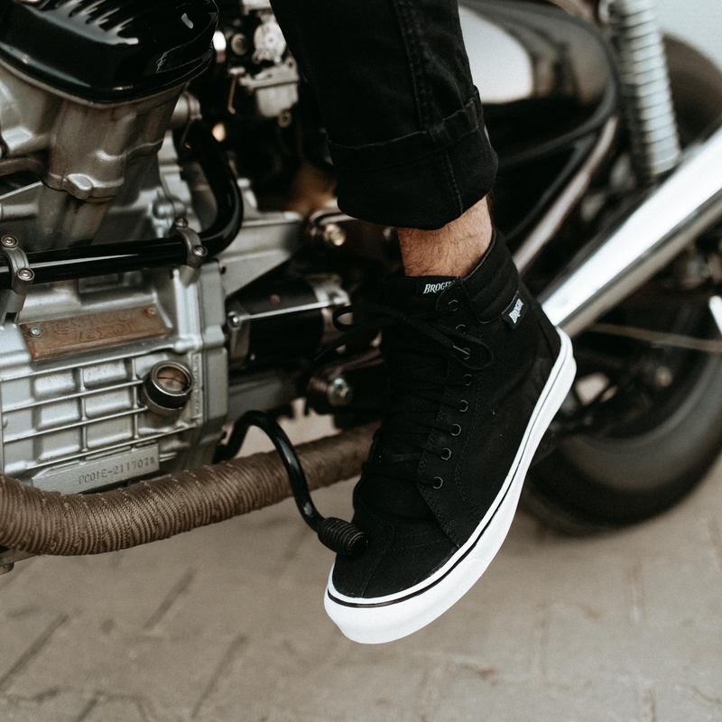 Cizme de motocicletă BROGER California negru și alb