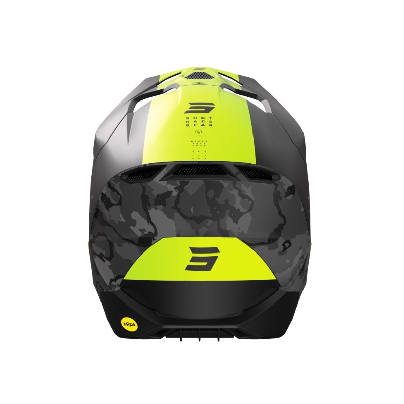 Cască de motocros Shot Race Camo negru-gri-fluo galben lichidare