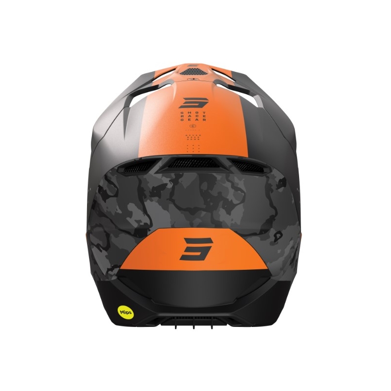Cască de motocross Shot Race Camo negru-gri-portocaliu lichidare