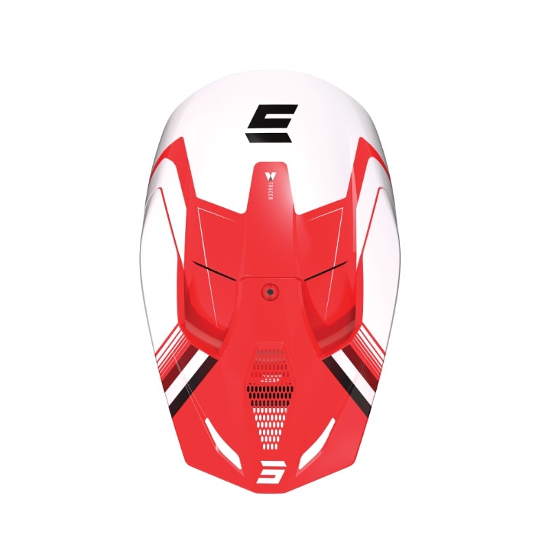 Cască de motocros Shot Race Tracer alb-roșu
