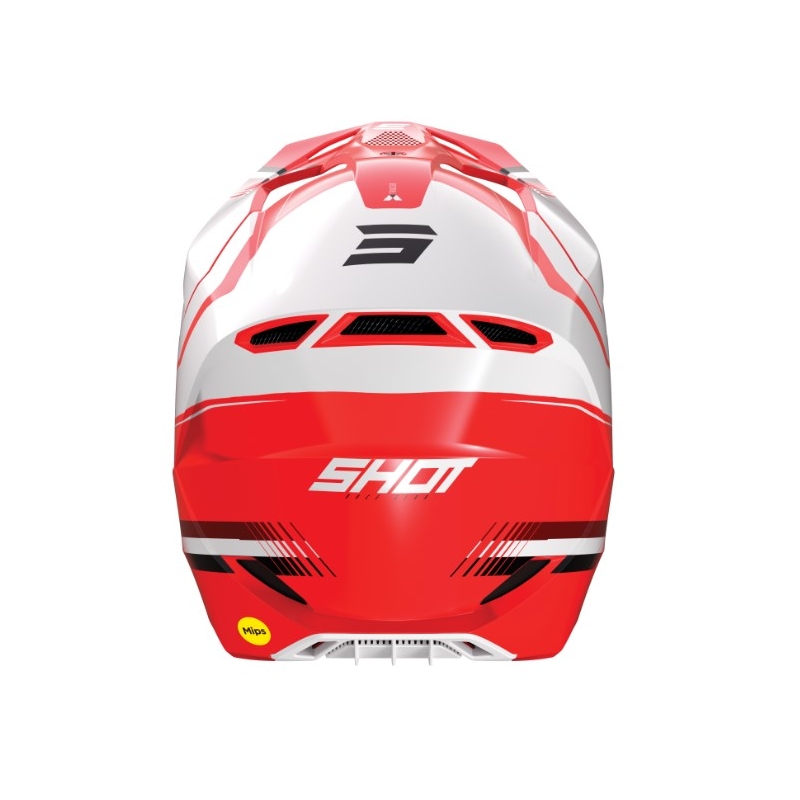 Cască de motocros Shot Race Tracer alb-roșu