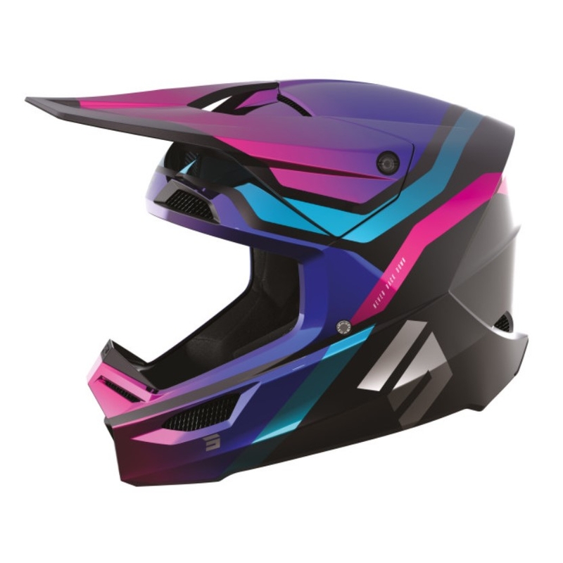 Motocross Casca Shot Race Sky negru-albastru-roz