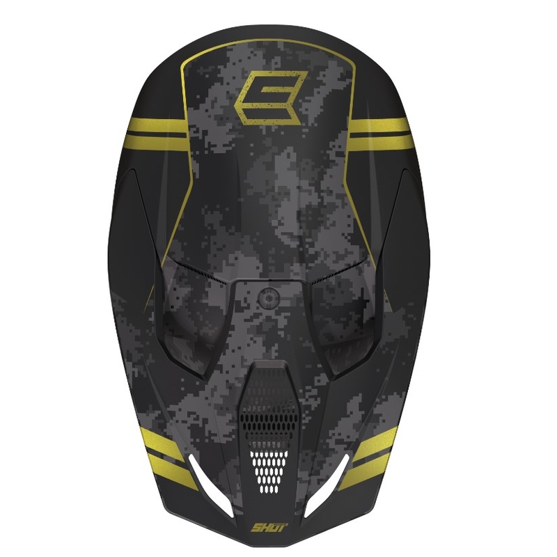 Motocross Casca Shot Furious Army negru-gri-auriu lichidare