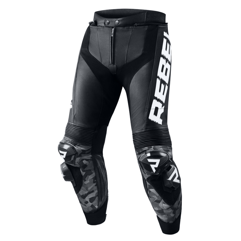 Rebelhorn Rebel Rebel Pantaloni de motocicletă negru și alb lichidare