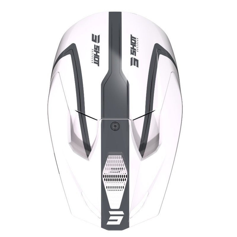 Cască de motocros Shot Furious Reflex gri și alb