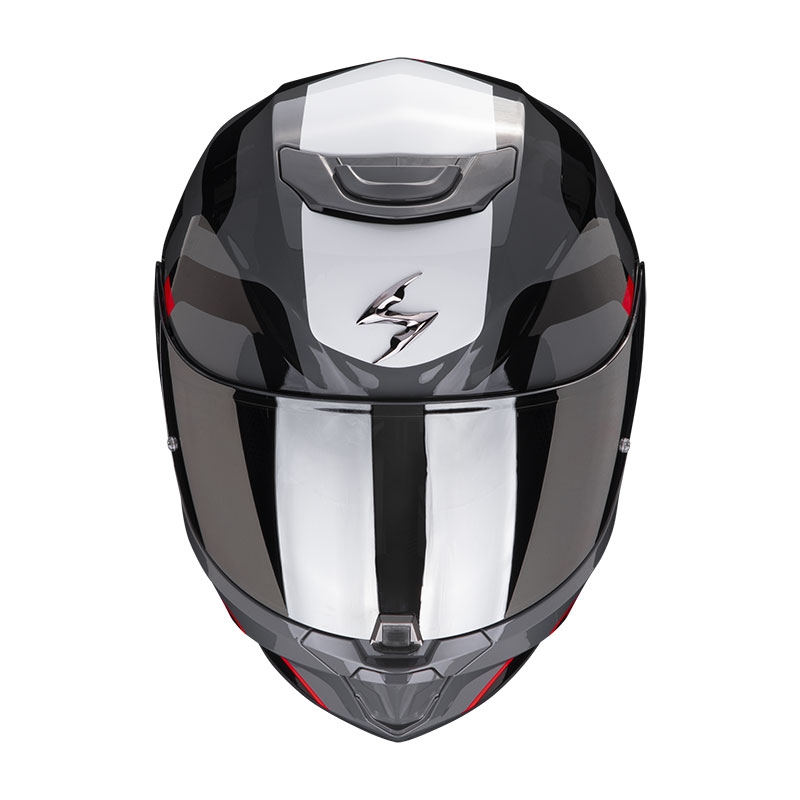 Cască integrală pentru motociclete Scorpion EXO-391 Arok gri-roșu-negru lichidare