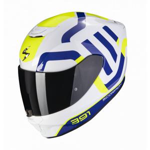 Cască integrală de motocicletă Scorpion EXO-391 Arok alb-albastru-neon-galben