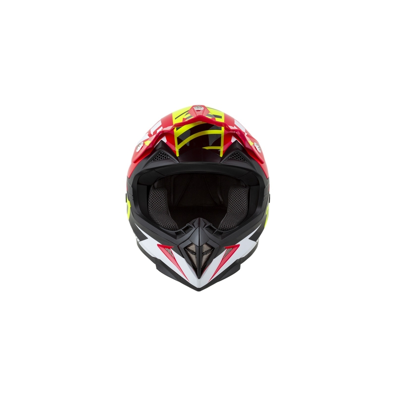 Cască de motocros ZED X1.9 roșu-fluo-galben-negru-alb