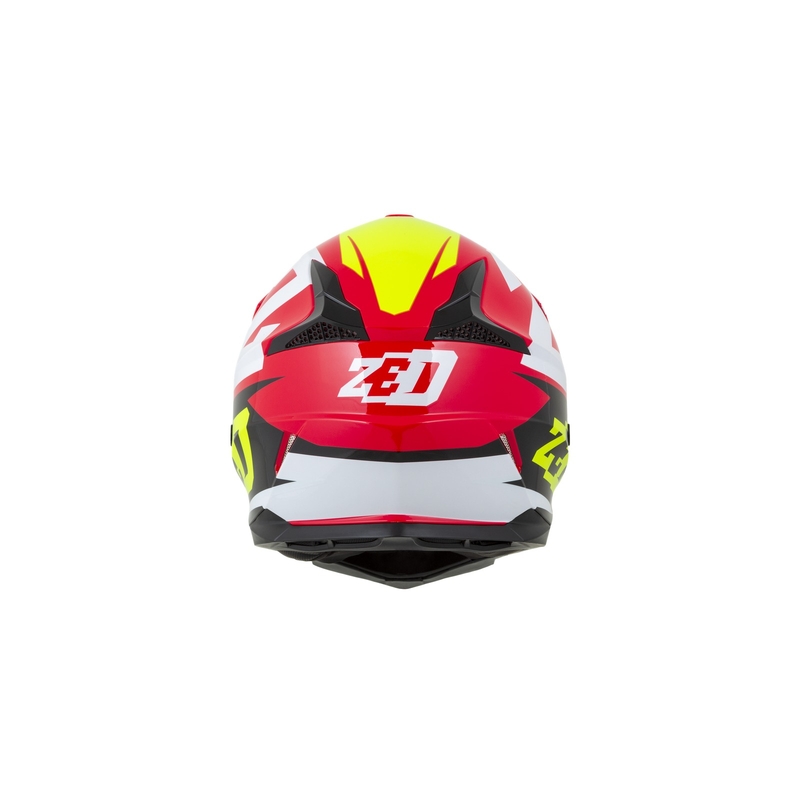Cască de motocros ZED X1.9 roșu-fluo-galben-negru-alb