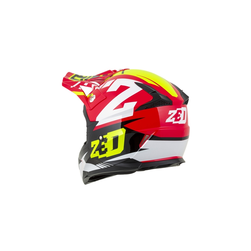 Cască de motocros ZED X1.9 roșu-fluo-galben-negru-alb