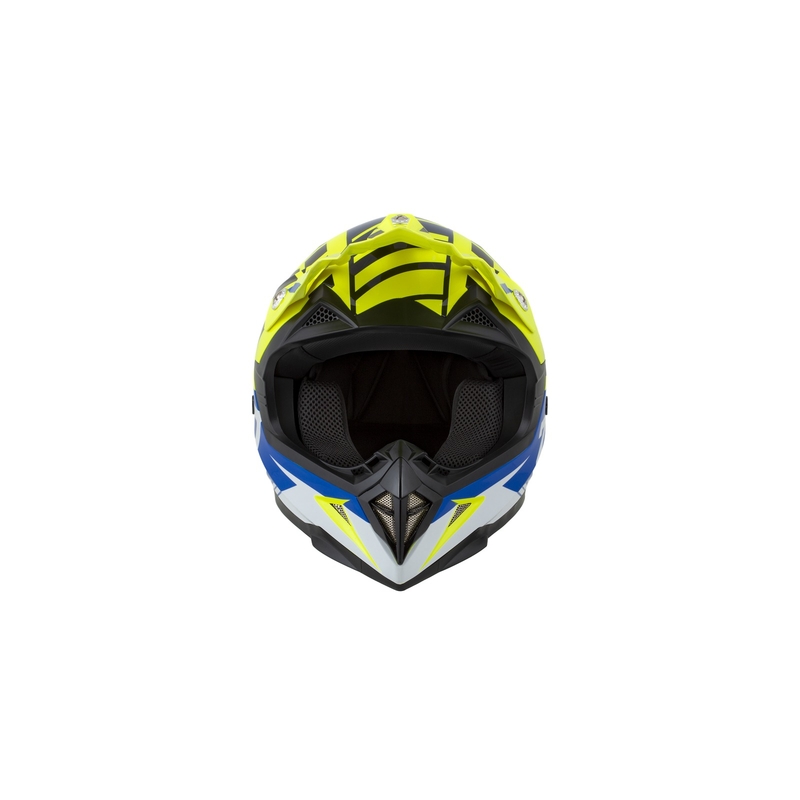 Cască de motocros ZED X1.9 albastru-fluo-galben-negru-alb