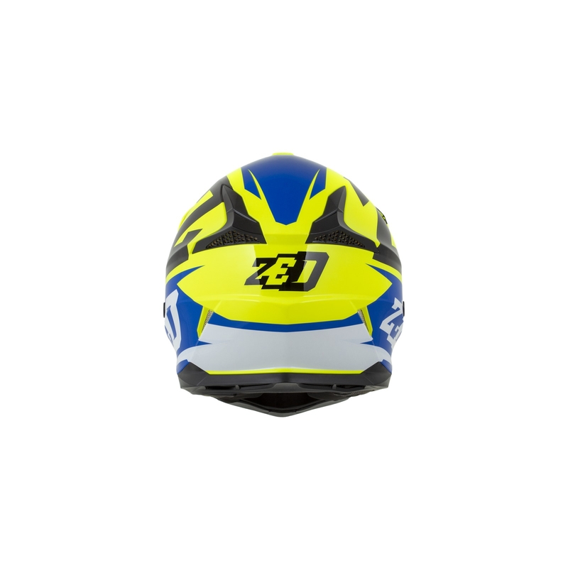Cască de motocros ZED X1.9 albastru-fluo-galben-negru-alb