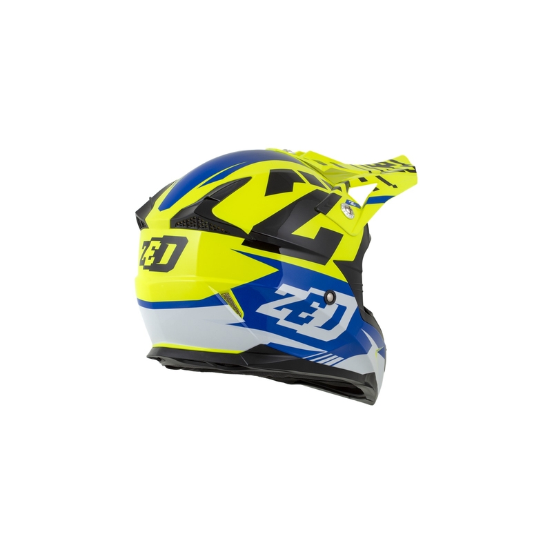 Cască de motocros ZED X1.9 albastru-fluo-galben-negru-alb